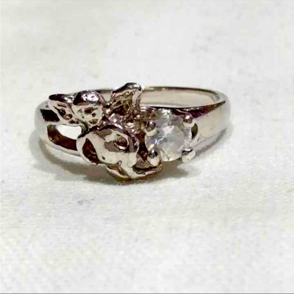 Jewelry - CHARMING ANGEL CHERUB RING Sterling silver & CZ Cubic Zirconia Size 6